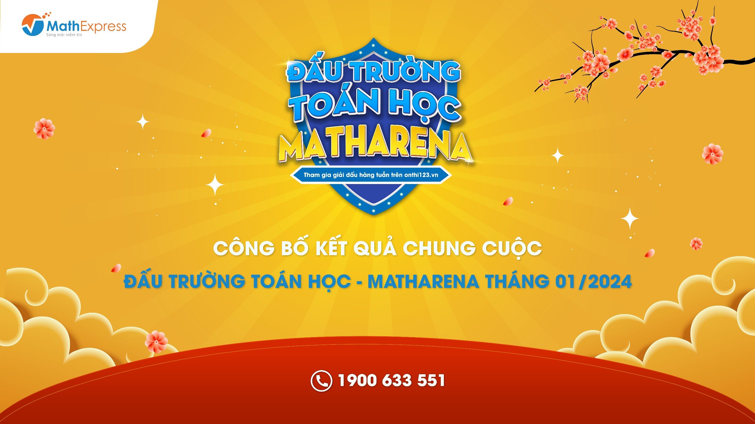 Thông báo kết quả chung cuộc đấu trường Toán học – MathArena tháng 01/2024
