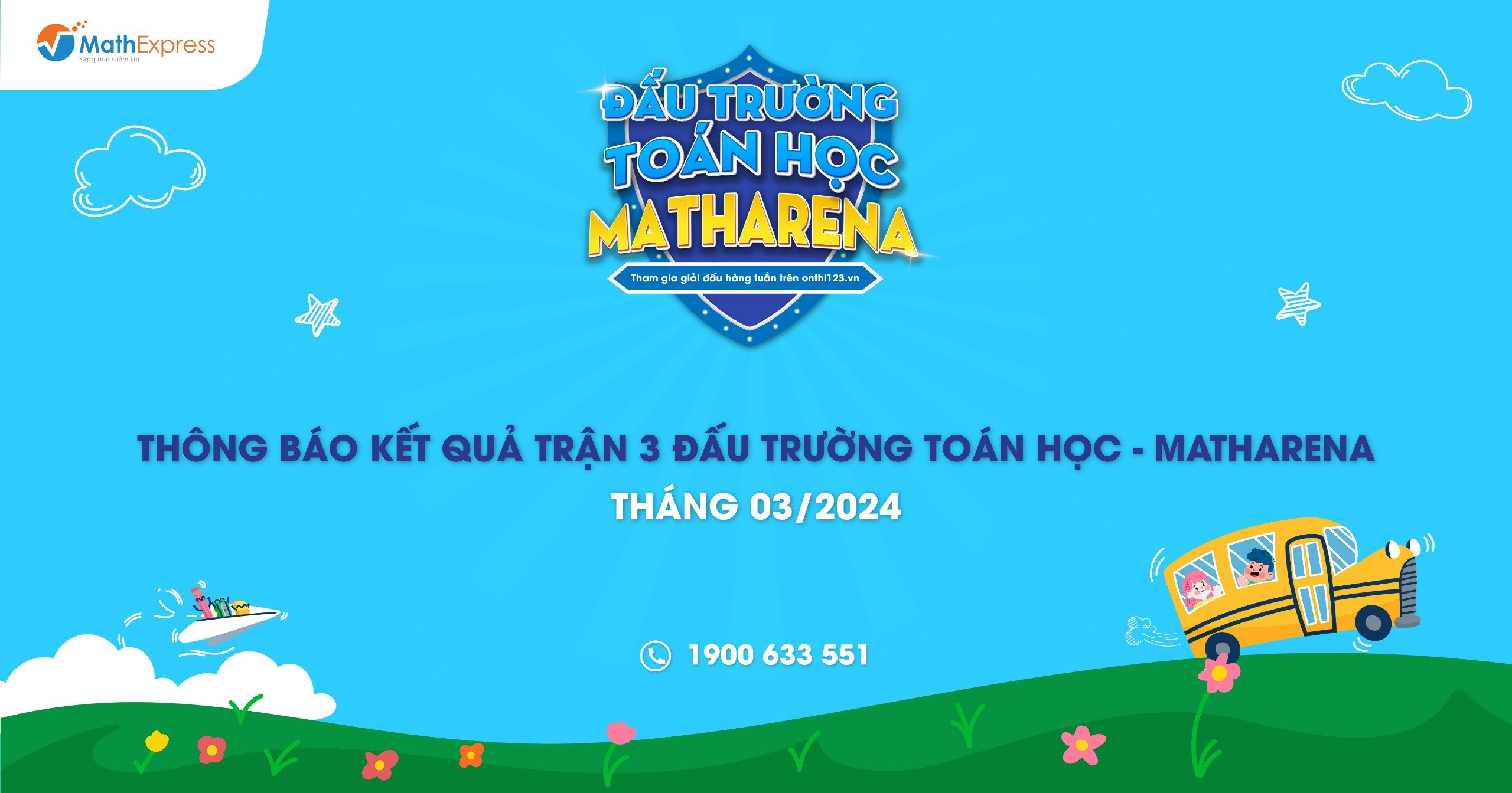 Thông báo kết quả trận 3 đấu trường Toán học – MathArena tháng 03/2024