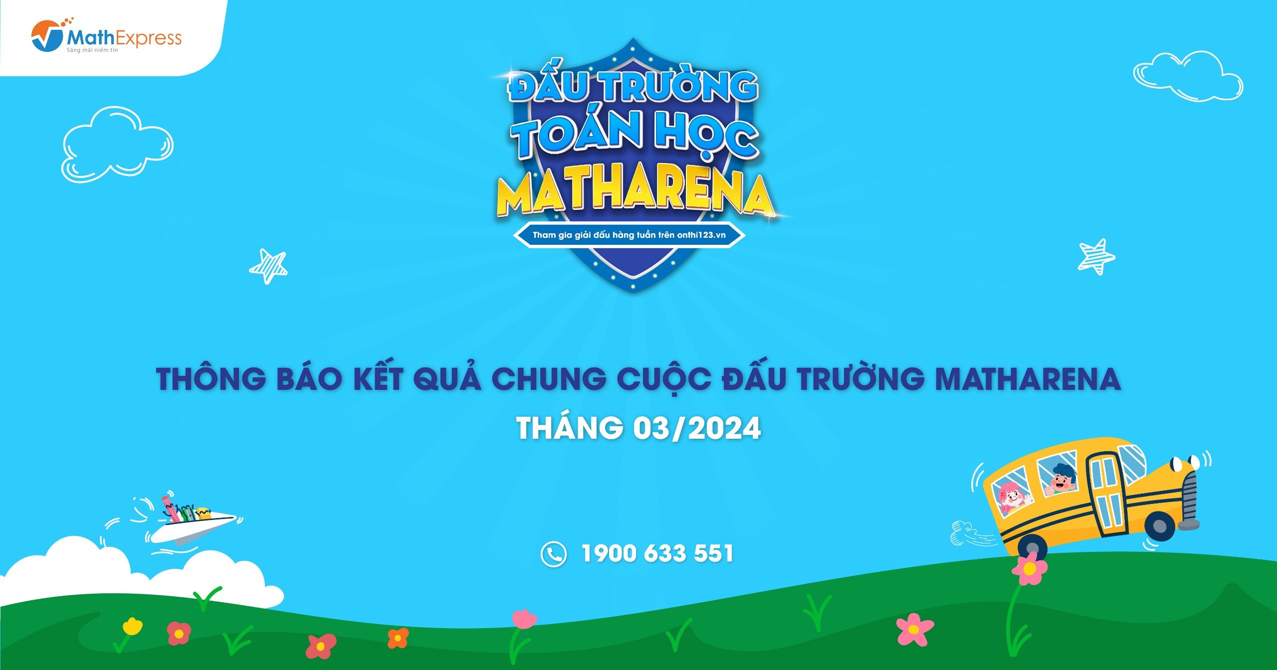 Thông báo kết quả chung cuộc đấu trường Toán học – MathArena tháng 03/2024